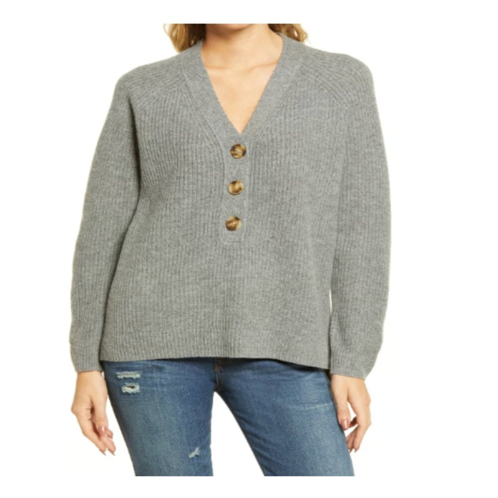 Madewell Ribbed Lyle Henley Sweater